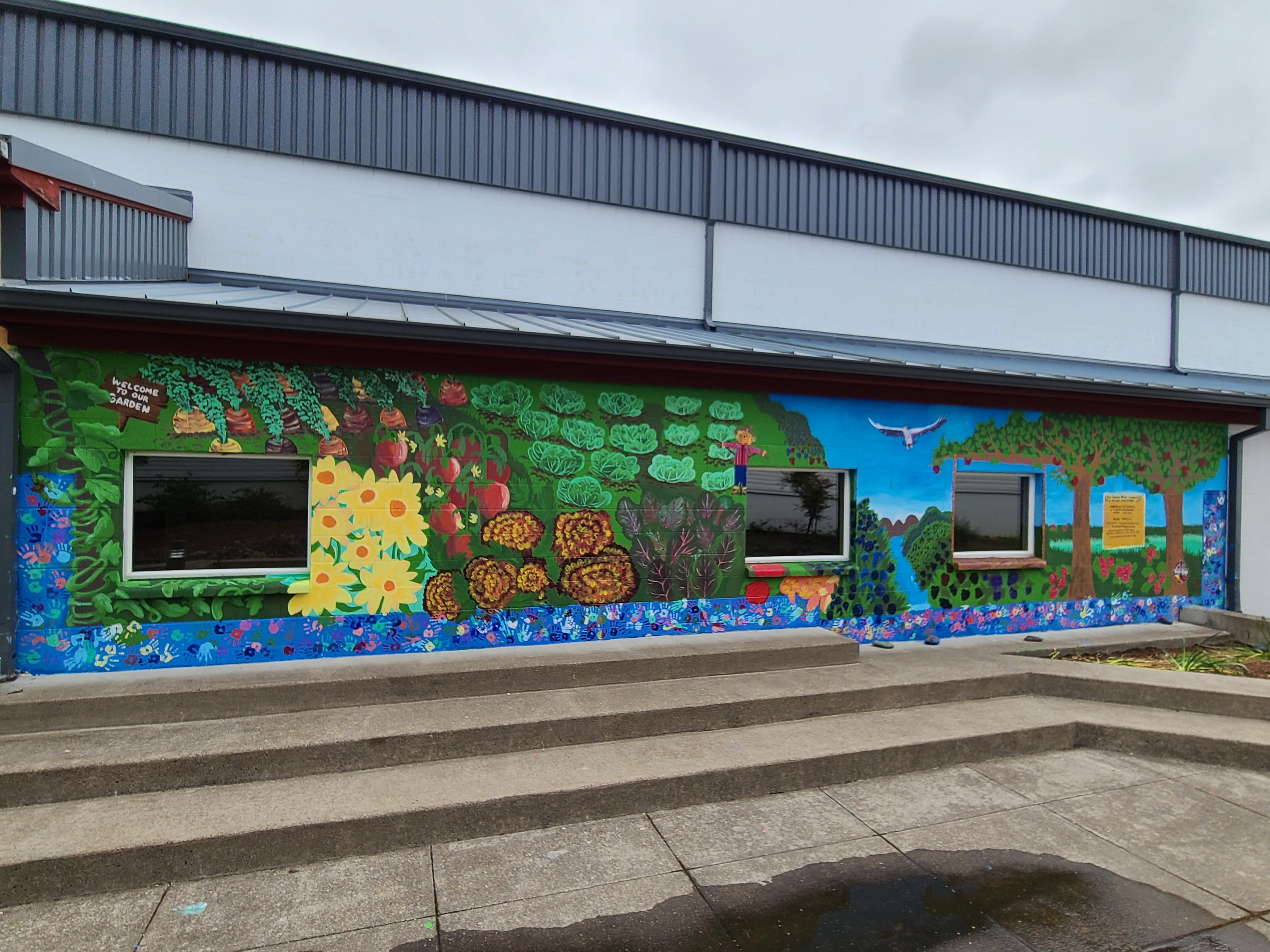 Painting a School Garden Mural
