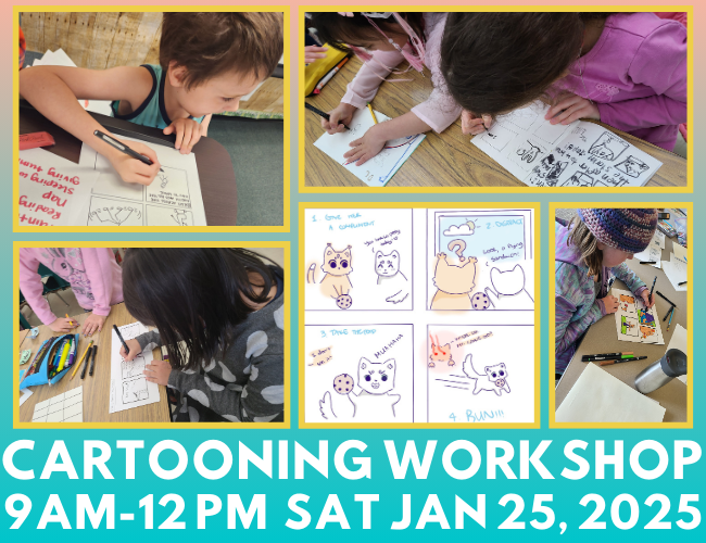 Cartooning Workshop with Parents for Education Plus (Corvallis)